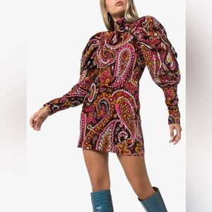 NWT ROTATE Birger Paisley Print Mini Dress EU 40 | US 10